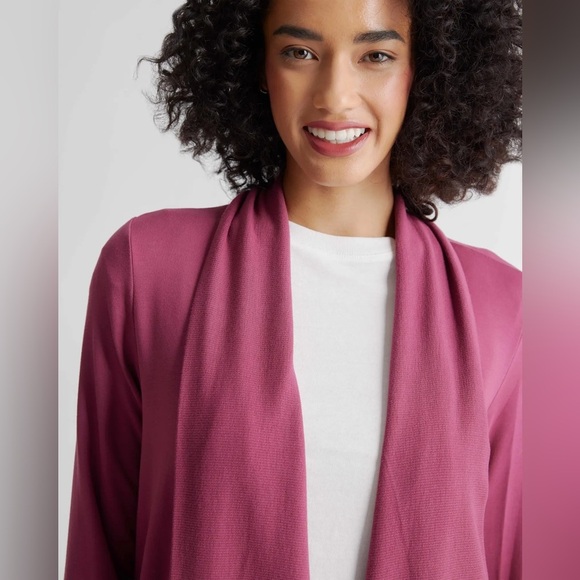 Quince French Terry Modal Cardigan Rose Medium - Picture 2 of 13